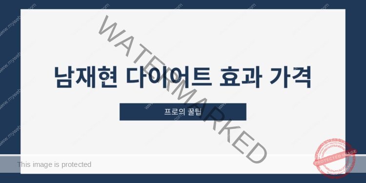 남재현 다이어트 효과 가격
