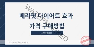 베라핏 다이어트 효과 가격 구매방법