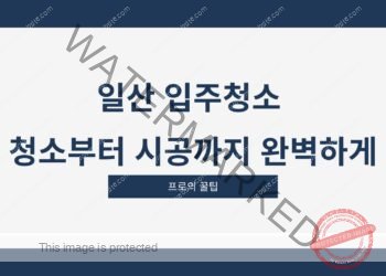 일산 입주청소 청소부터 시공까지 완벽하게