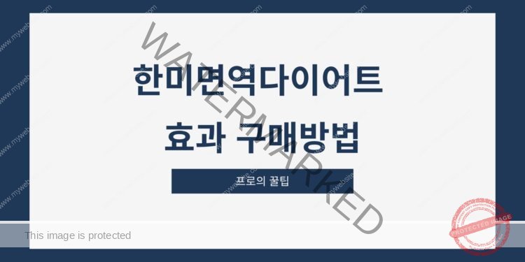 한미면역다이어트 효과 구매방법